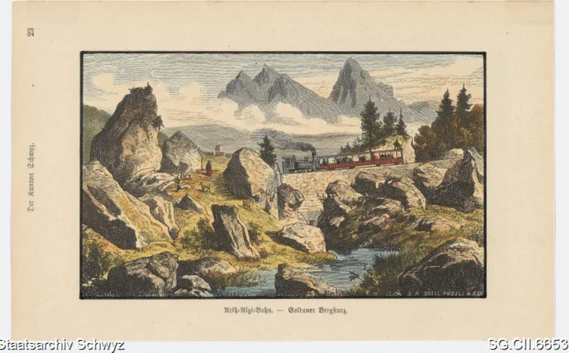 Bergsturz Goldau (Rossberg): Rigi-Bahn (1890 - 1900)