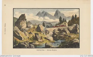 Bergsturz Goldau (Rossberg): Rigi-Bahn (1890 - 1900)