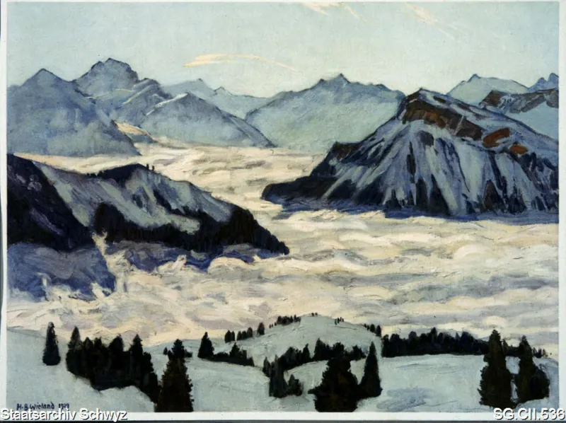 Nebelmeer auf der Rigi, Panorama (1829)