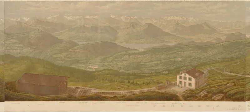 Panorama vom Rigi-Kulm. Panorama du Rigi-Kulm. [Suisse] / G. Meyer pinx. Druck der Lithogr. ; Anstalt von C. Knüsli (1879)