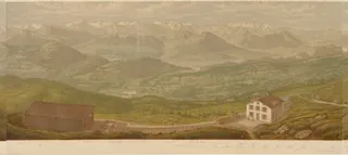 Panorama vom Rigi-Kulm. Panorama du Rigi-Kulm. [Suisse] / G. Meyer pinx. Druck der Lithogr. ; Anstalt von C. Knüsli (1879)