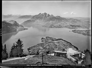 Rigi , Aussichtsplattform Känzeli, Panorama (1908)