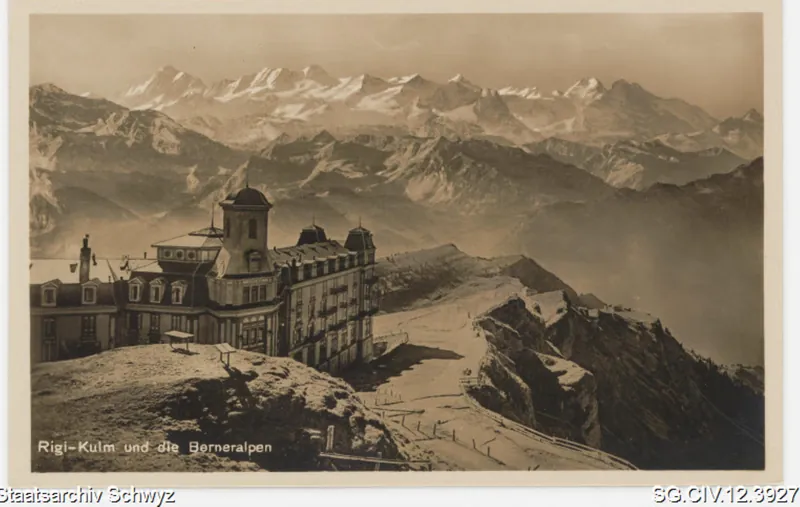 Hotel Schreiber und die Berneralpen, Rigi-Kulm (keine Angabe)