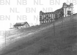 Rigi Kulm, Grand Hotel Schreiber, Gesamtaussenansicht (approx. 1921)