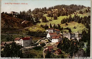 Rigi-Klösterli mit Hotels und Kapelle Maria zum Schnee (1909)