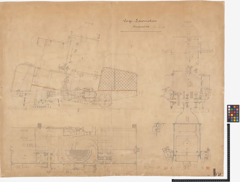 SBB Historic - FRE SLM 02150 - Konstruktionsplan der Rigi 7 (1873)