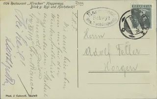 Haggenegg, Restaurant "Hirschen", view g. Rigi and Hochstuckli (vor 14.12.1919)