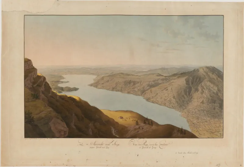 Die Aussicht vom Rigi gegen Zürich und Zug = Vue du Rigi vers les Cantons de Zurich & Zoug (1807)