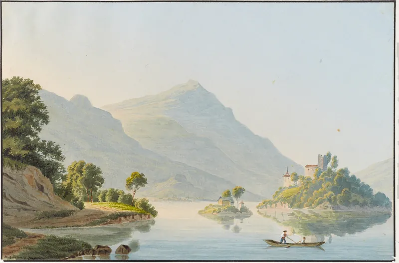 CH-NB - Lauerzersee mit der Insel Schwanau gegen den Rigi - Collection Gugelmann - GS-GUGE-SCHMID-DA-E-4 (Unknown date)