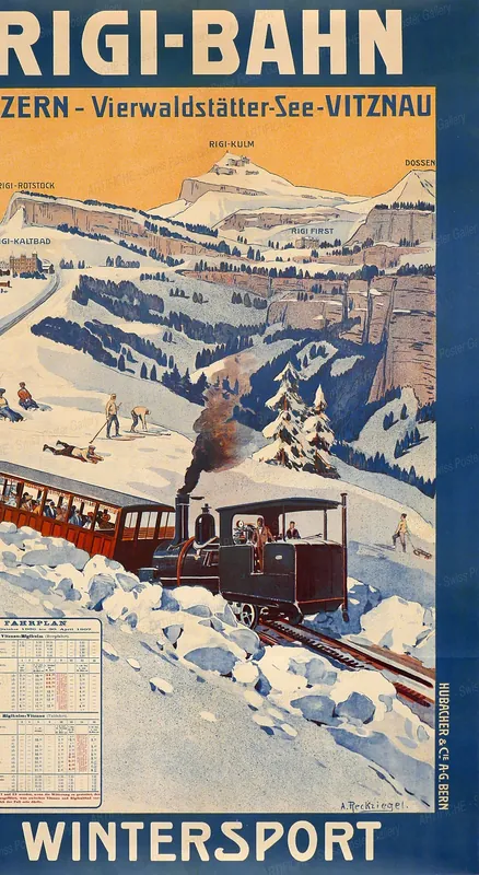 Anton Reckziegel - Poster Rigi-Bahn (1907)
