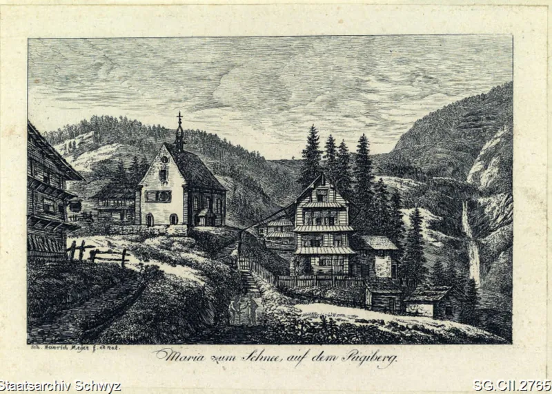 Rigi-Klösterli mit Kapelle Maria zum Schnee (1800 - 1825)