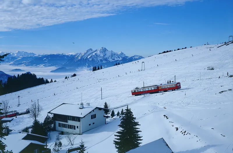 Rigi, Viznau Rigi Railway (VRB) in Winter (1975)