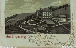 Rigi-First: Hotelanlage mit Bahnstation (1902)