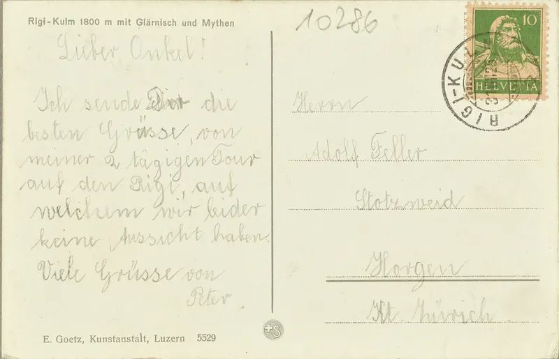 Rigi, Kulm 1800 m, with Glärnisch and Mythen (vor 31.08.1925)