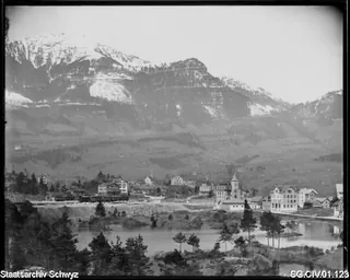 Blick vom Schutt auf Goldau und Rigi (1890)