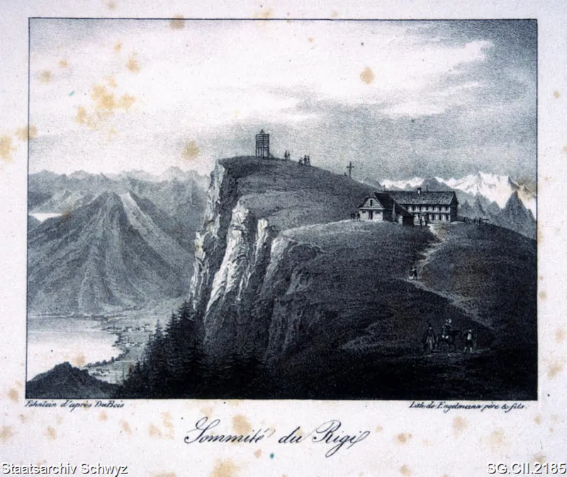 Gasthaus Rigi-Kulm mit Aussichtstlurm (1840)