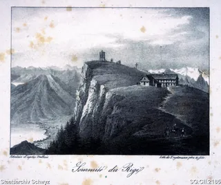 Gasthaus Rigi-Kulm mit Aussichtstlurm (1840)