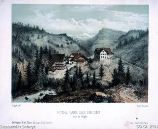 Rigi-Klösterlii mit Kapelle Maria zum Schnee (1850)