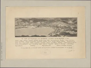 Die Stadt und Umgebung von Luzern, gezeichnet auf dem Rigi -Kulm von Keller (from 1821)