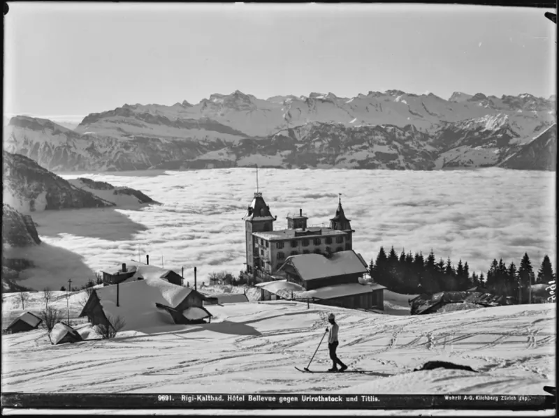 Rigi Kaltbad, Hôtel Bellevue, Gesamtaussenansicht (approx. 1909)