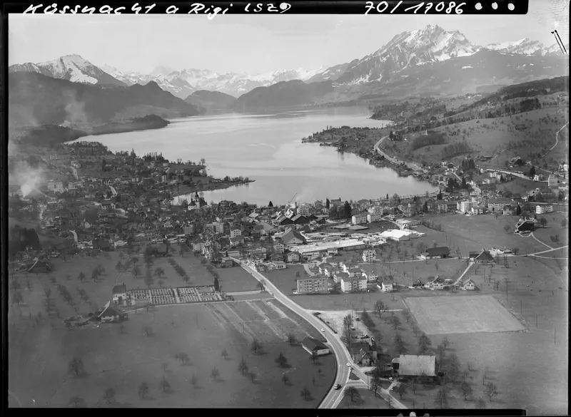 Lake Lucerne with Küssnacht am Rigi, Pilatus (22.04.1970)