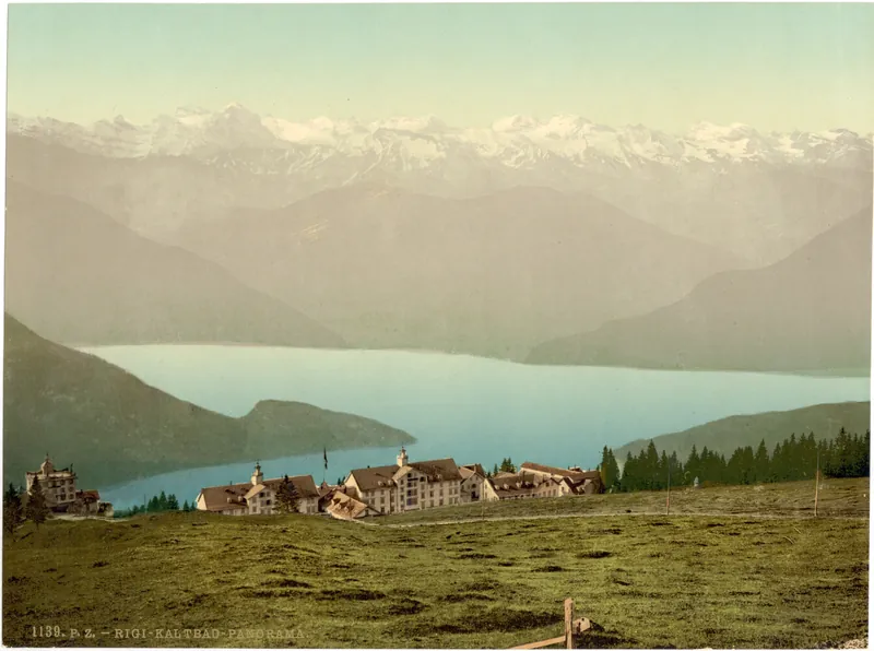 Panorama of Rigi Kaltbad and the Lake of Four Cantons, from Rothstock, Rigi, Switzerland (between 1890 and 1900)