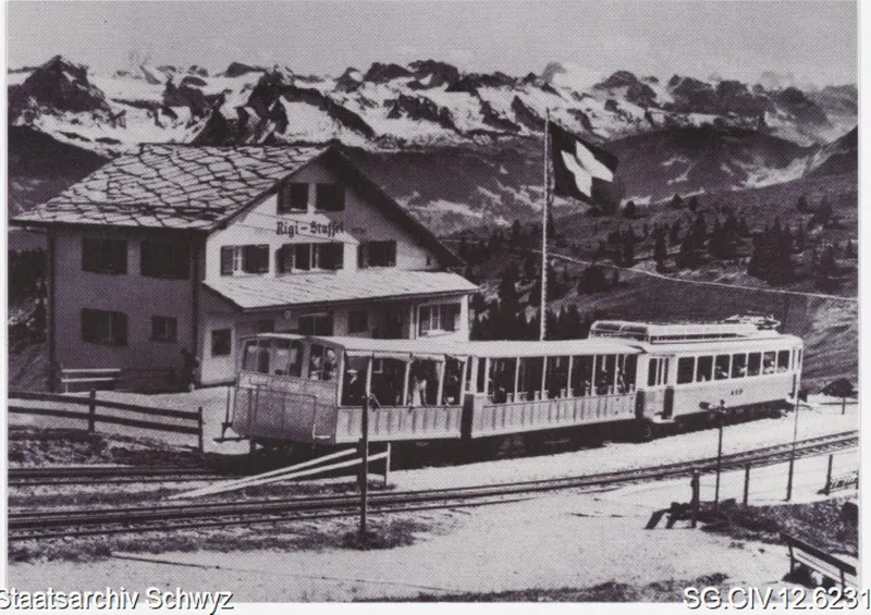 Sammlung Rigi-Bahnen: Arth-Rigi-Bahn bei Rigi Staffel (ca. 1956)