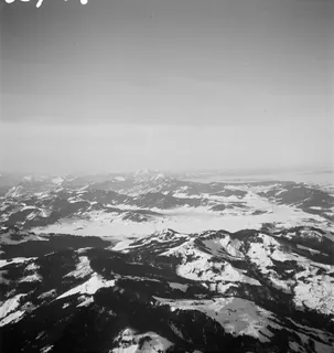Sihlsee with Einsiedeln, view to southwest (SW) Rigi and Pilatus (ca. 1938)