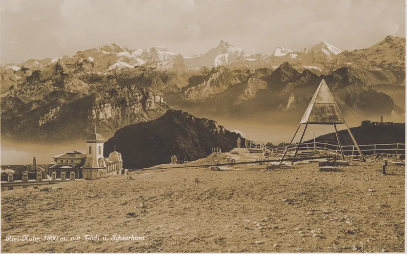 Rigi-Kulm 1800 m. with Tödi and Scheerhorn (vor 27.5.1927)
