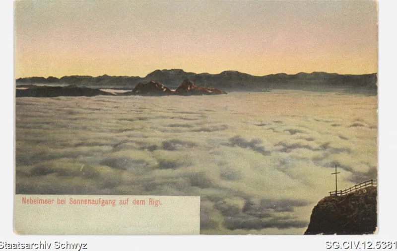 Nebelmeer bei Sonnenaufgang auf dem Rigi (vor 1905)