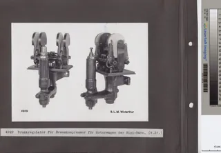 Druckregulator für Bremskompressor für Motorwagen der Rigi -Bahn (ca. 05.1939)
