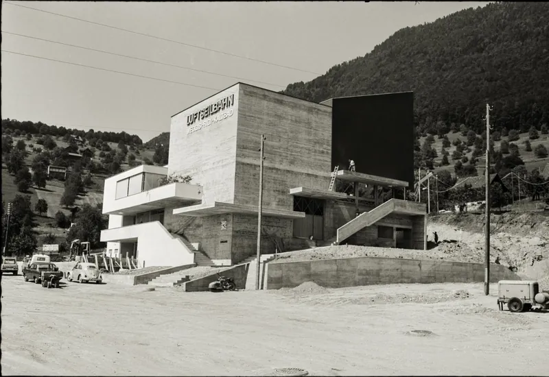 Bau Weggis-Rigi Seilbahn, in Weggis (1967)