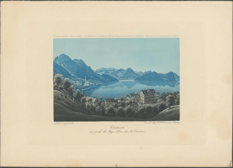 Fitznau au pied du Rigi . Lac des IV Cantons (from 1837)