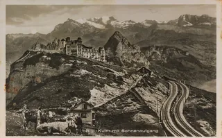 Rigi Kulm with sunrise (1890-1900)