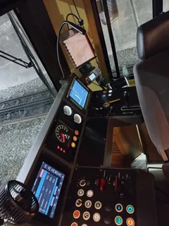 Rack railway Vitznau to Rigi (Kulm)-railway station Vitznau-train drivers cab-01ASD (2023-09-04)