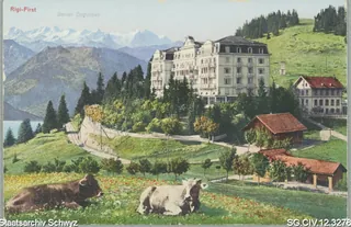 Hotelanlage inmitten der herrlichen Landschaft, Rigi-First (1922)