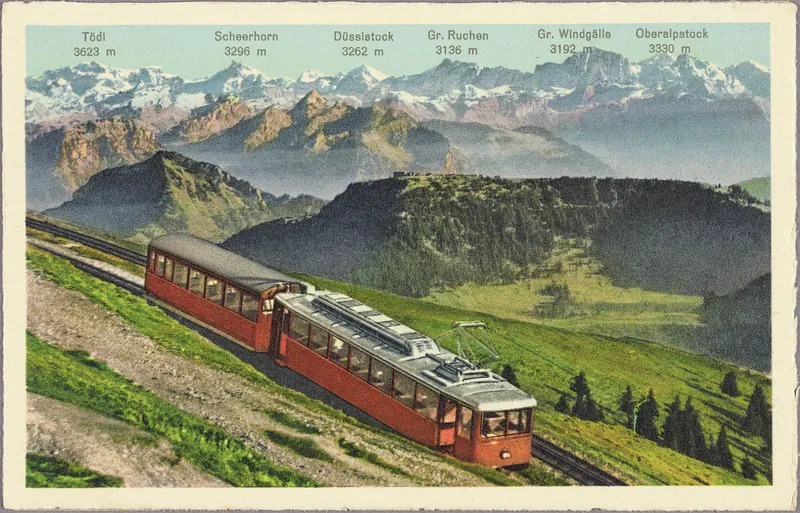 Rigi-Kulm, 1,800 meters above sea level, with Rigi-Scheidegg and the Glarus and Uri Alps (1937 - 1940)