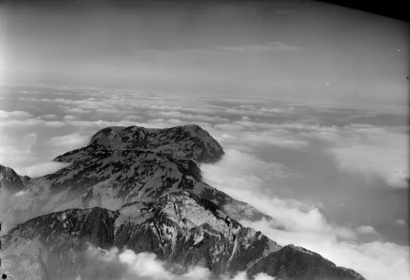 Rigi with sea of fog, view to west-northwest (WNW) (1963)