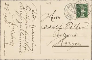 Oberaegeri with Rigi and Wildspitz from the Pension Gütsch (vor 2.10.1919)