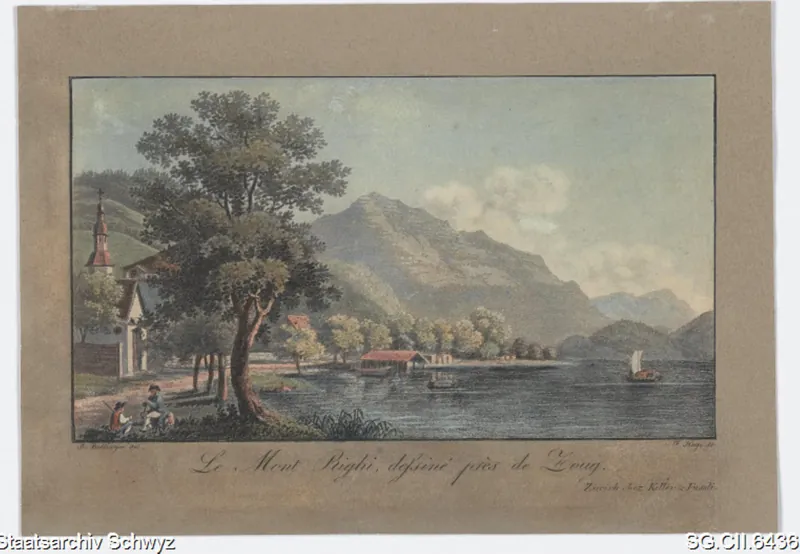 Blick von Zug zur Rigi hin (ca. 1800)