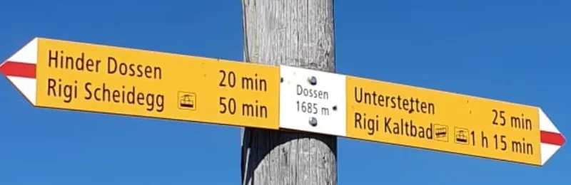 Wanderwegweiser Rigi Dossen 1685 m, sign in 2020 (2020-06-01 20:39:39)