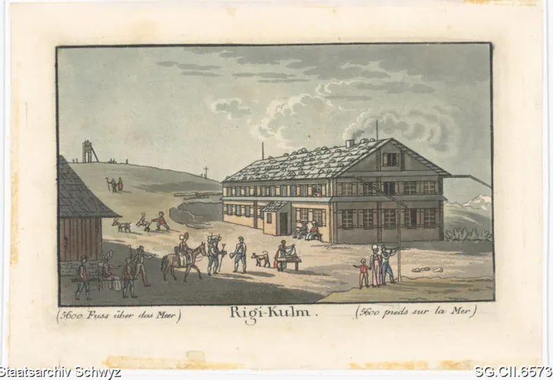 Gasthaus Rigi-Kulm mit Aussichtsturm (ca. 1820)