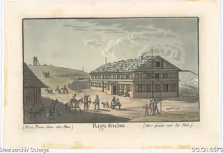 Gasthaus Rigi-Kulm mit Aussichtsturm (ca. 1820)