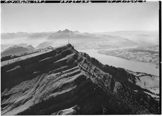 Rigi Kulm SZ, Overviews, Rear, Pilatus OW (13.08.1974)