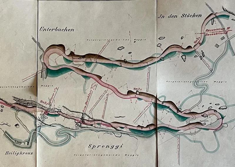 Weggis - Grütalp Strassenprojekt, Abschnitt Heiligkreuz, 1933
