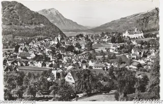 Schwyz, Blick gegen Rigi (ca. 1950)