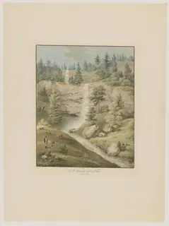 Der Wasserfall hinter dem Kloster auf dem Rigi (19th cent.)