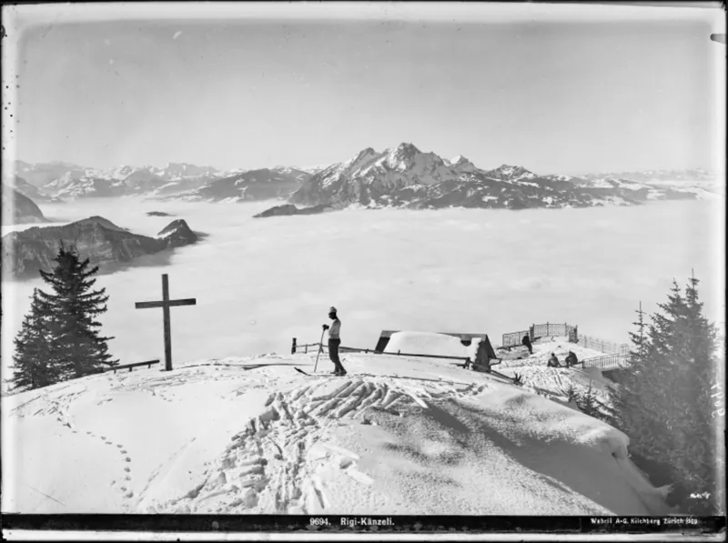 Rigi Känzeli, Panorama, Skisport (approx. 1909)