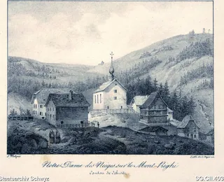 Kapelle Maria zum Schnee und Dörfli Rigi-Klösterli (ca. 1820 - 1840)