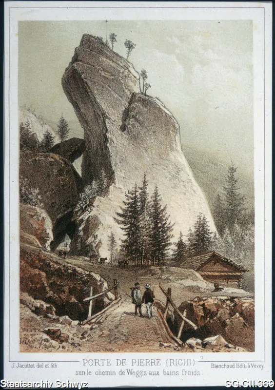 Felsentor auf dem Weg zur Rigi (1830 - 1860)